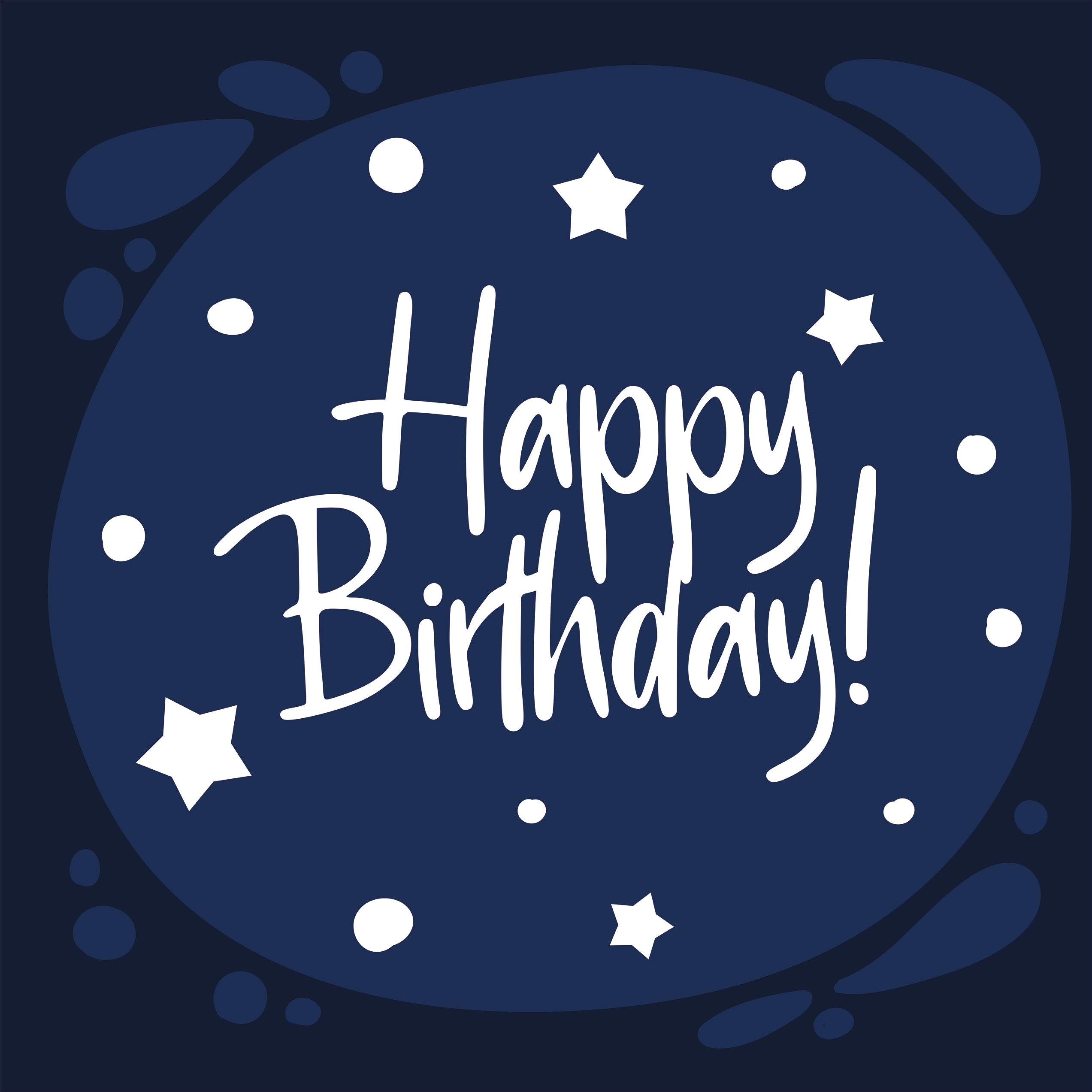 Happy Birthday Blue Stars Card – Boomf